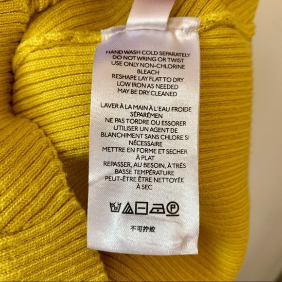 Anthropologie Citron Yellow Sweetheart Neckline Knit Long Sleeve Sweater size L - Picture 15 of 16